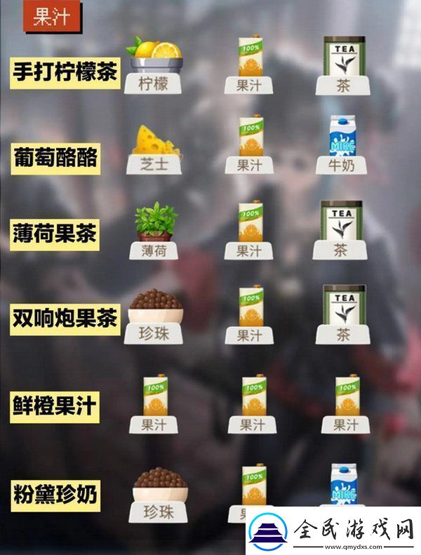 歸龍潮飲品配方大全